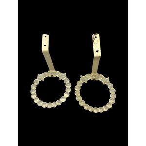 Art Deco Lucite Curtain Tiebacks Beaded Floral Design & Metal Mounting Brackets*